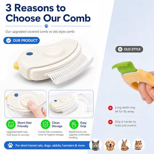 2 Pack Pet Eye Face Comb, Cat Shedding Brush for Dogs Cats, White - color: White