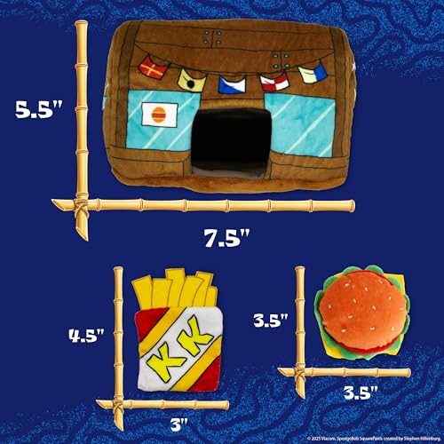 SpongeBob SquarePants Plush Dog Toys, Nesting Toy Krusty Krab Set, 3-Pack - style: Nesting Krusty Krab