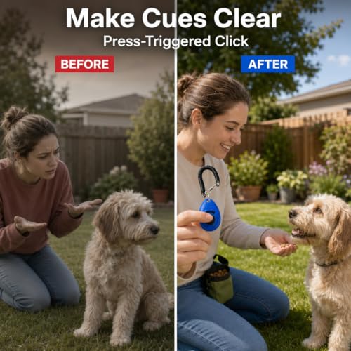 1/2pcs Oval Clicker Training Aid for Dogs, Plastic Dog Clicker Wrist Strap