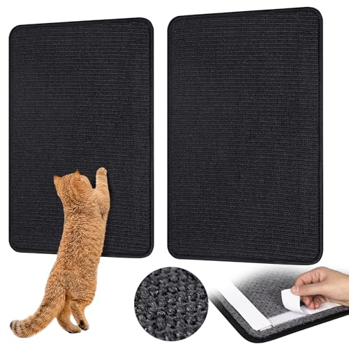Cat Scratch Furniture Protector Pad Sisal Mat for Couch Scratching Board - color: Black