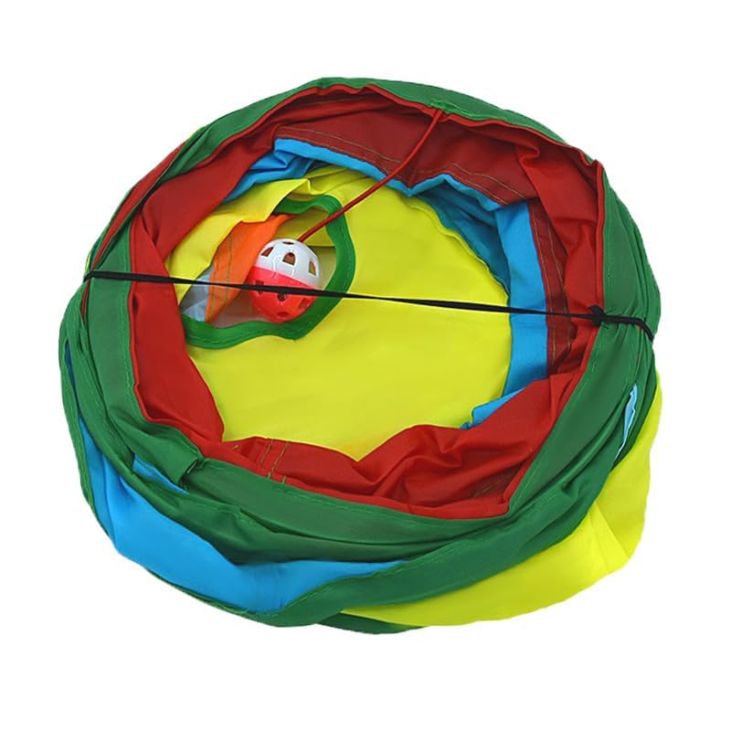 3-Way Collapsible Cat Tunnel Tube Toy Rainbow Y-Shape - color: Rainbow Y
