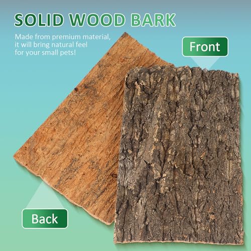 Toyvian Terrarium Tree Bark Reptile Platform 2 Pack Natural Cork Bark Habitat Decor for Climbing Basking Resting Bearded Dragons Lizards Turtles Small Pets