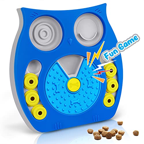 Joansan Dog Puzzle Toy, Enrichment Toy Treat Dispenser for IQ Stimulation - color: Dark Blue OWL-Large Dog
