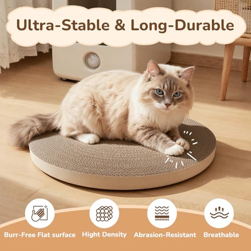 6pcs Cat Scratch Pad, Cat Scratcher Cardboard & Cat Scratching Pads - Round Cat Scratcher Refill, 10 Inch Diameter 7/8 Inch Thick cat scratchers for Indoor Cats - size: 6 Pack Round