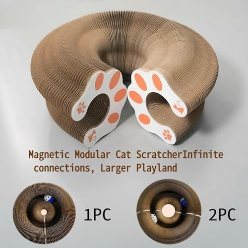 Cat Scratcher Toys for Indoor Cats - Kitty Kurlz Magic Organ Cat Scratcher Board, Cardboard Cat Scratching Board Ball Scratcher Pad - color: 1pc