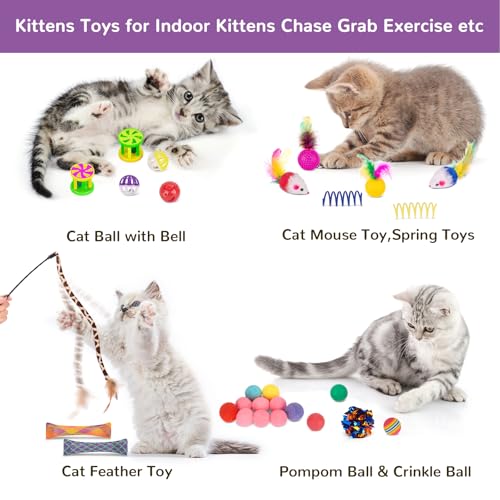 Retro Shaw 33Pcs Cat Toys for Indoor Cats, 2 Way Cat Game Tunnels - color: Large 2-Way Game Tunnel Toy Set
