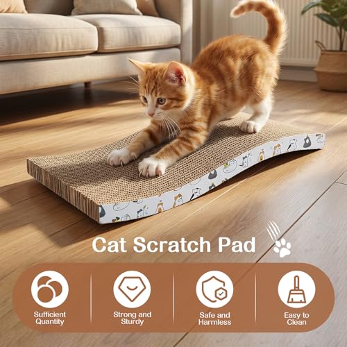 16 Pcs Cardboard Cat Scratching Board Bulk, Wavy - style: Wavy