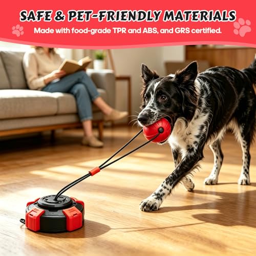 Interactive Dog Toys Tug of War Toys for Aggressive Chewer - color: Red