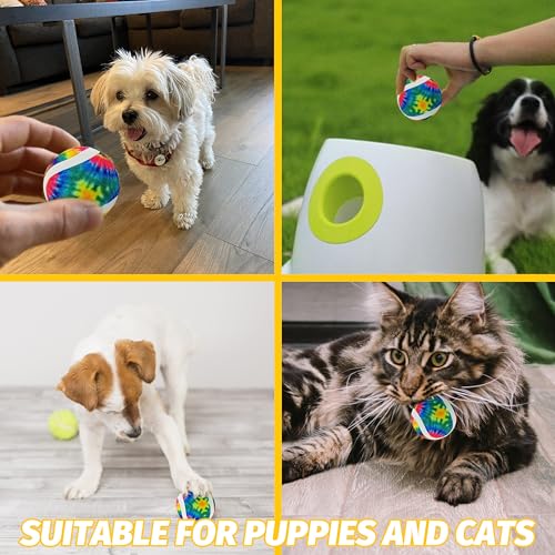 X-Small Dog Tennis Balls Dog Toys Ball 1.72" Pack of 12, Fit Ball Launchers - color: Glow-in-the-dark balll-Dazzling color-12p