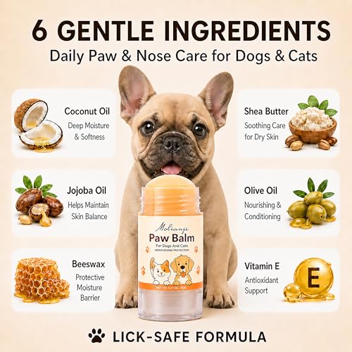 2-Pack Dog Paw Balm Sticks, Lick-Safe Moisturizer for Dry Paws & Nose - color: Two oranges