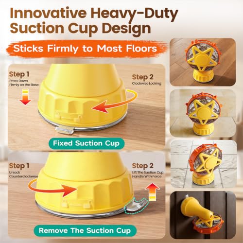 2in-1 Cat Slow Feeder and Interactive Cat Puzzle Toy,Ferris Wheel Treat Dispenser with Strong Suction Cup Base and Adjustable Food Leakage Holes,Food-Grade BPA-Free PP Cat Toys (Yellow) - color: Yellow