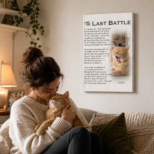 KiKiLuna Custom Cat Memorial Framed Canvas Poster - color: Design 4