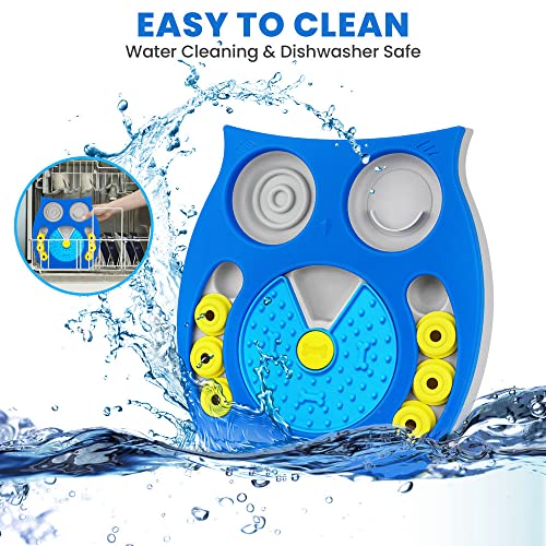 Joansan Dog Puzzle Toy, Enrichment Toy Treat Dispenser for IQ Stimulation - color: Dark Blue OWL-Large Dog