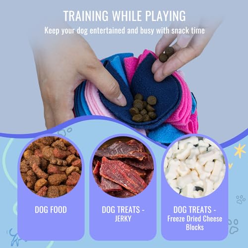 Pet Snuffle Ball, Puzzle Sniffing Interactive Dog Ball for Blind Dogs Training Stress Relief Dog Enrichment Toys Treat Machine Washable (Royal Blue, 15cm) - color: Royal blue, size: 15cm