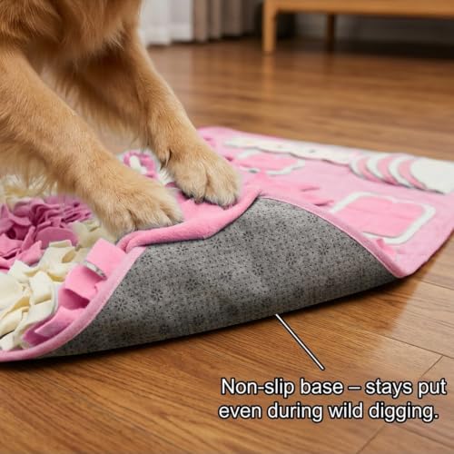 Snuffle Mat for Dogs: Slow Food Interactive Experience - color: Pink, size: Medium 22x38 inch