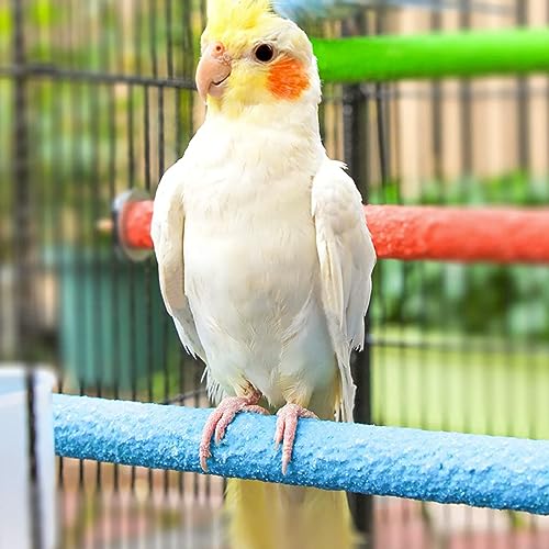 4PCS Wooden Bird Perch Stand Toys 7.9x0.8in for Parakeet Cage Accessories