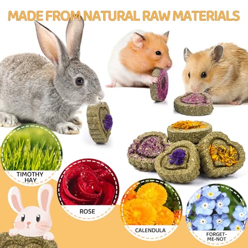 30PCS Guinea Pig Hay Grass Cake Food Set Natural Rabbit Chew Toys for Teeth - size: 30Pack-grass cake