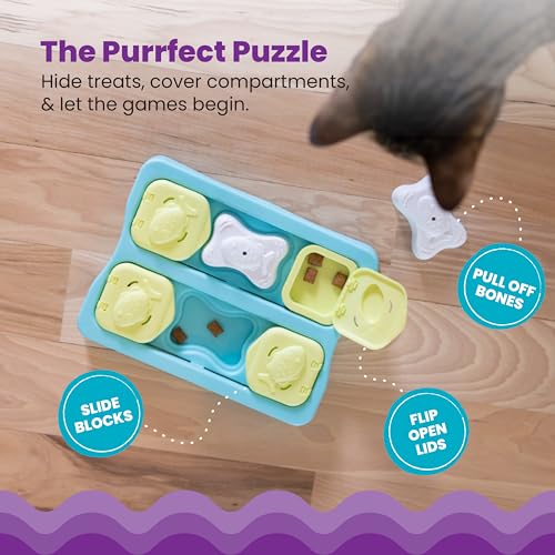 Catstages Nina Ottosson Kitty Cube Puzzle Cat Toy Treat Puzzle, 8.7"
