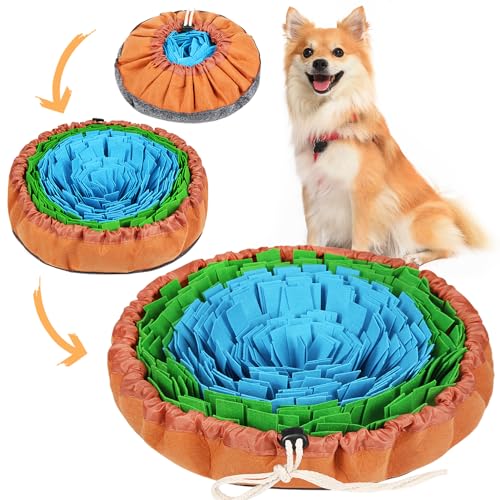 Vivifying Snuffle Mat for Dogs, Adjustable Feeding Mat for Slow Eating - color: Blue&Green&Brown
