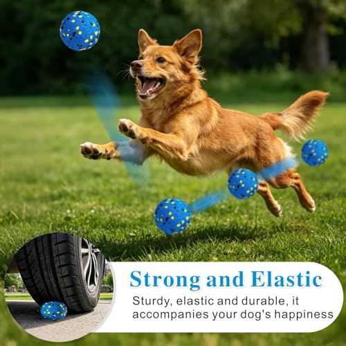 Idepet Dog Toy Ball Tennis Balls for Aggressive Chewers,Nontoxic Bite Resistant Toys ETPU High-Bounce Floating Fetch Toys for Teething for Small Medium Dogs (Bluegreen&BlueYellow, 4 Balls-2.75in) - color: BlueGreen&BlueYellow, size: 4 Balls-2.75in