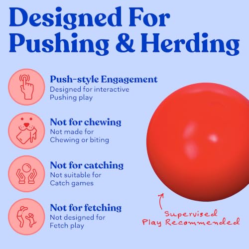 Doggie Dooley Virtually Indestructible Dog Ball - 14 Inch, Red - color: Red, size: X-Large (14 inch)