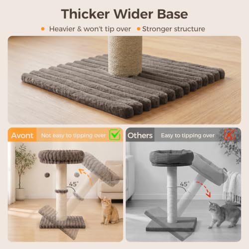 Avont Modern Cloud Cat Scratching Post with Perch for Indoor Adult Cats - color: Taupe