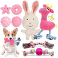 8 Pack Luxury Puppy Toys for Teething Small Dogs, Puppy Chew Toys with Squeaky Dog Toys, Balls and Rope Dog Chew Toys, Dog Toys to Keep Them Busy (Pink, 8-Pack) - color: Pink, 8-pack