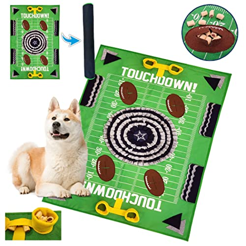 NFL Dallas Cowboys Dog Snuffle Mat – Interactive Pet Slow Feeder, Football Field Design Food Puzzle Toy for Dogs & Cats, Foraging Activity Mat for Smarter Feeding - color: Dallas Cowboys