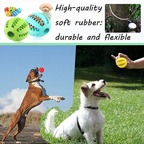 Sunglow 2 Pack Dog Toy Ball - Nontoxic Bite Resistant Teething Toys for Small/Medium/Large Dog and Puppy Cat, Dog Pet Food Treat Feeder Chew Tooth Cleaning Exercise Game IQ Training - color: Red/Yellow, size: 2.75 in