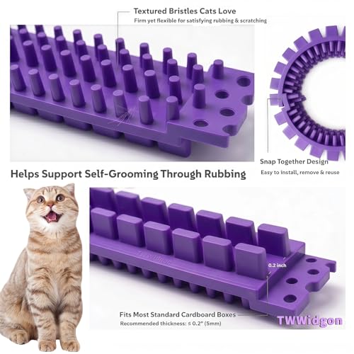 Cat Self Groomer Arch for Cardboard Boxes (Lavender | Refill) - color: Purple