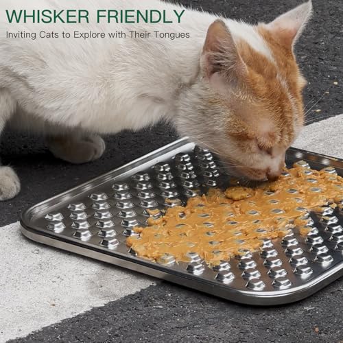 Lick Mat for Dogs & Cats, Double-Wall Stainless Steel, Large-2Pack - color: Large-2Pack