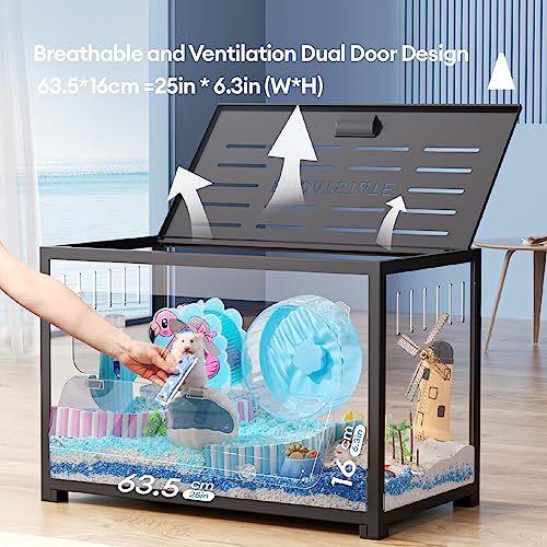 BUCATSTATE Hamster Cage 2.0, Large Hamster Enclosure (31in, Black) - color: Black, size: 31.4"L x 17.6"W x 20.6"H