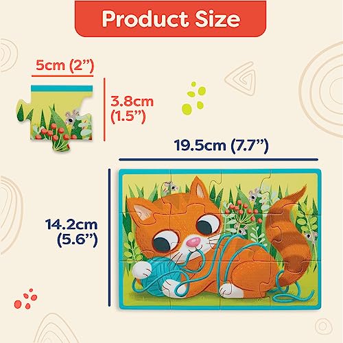 B. toys Wooden Puzzles Pack o' Puzzles Pets & Dinos 2-Pack Set, 2 Pack - style: 2 Pack