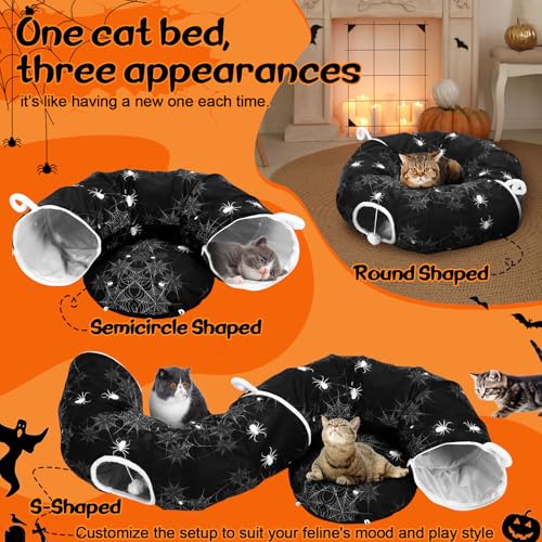 Aliceset Halloween Cat Tunnel Bed for Indoor Cats
