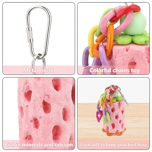 Wontee Bird Calcium Chew Grinding Treats Toy for Parrots (Small-5.5") - size: Small-5.5"