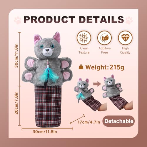 oyeftp Cat Toys, Cat Wrestling Glove, Cat Wrestling Puppet, Hand Puppets with Tough Padding for Safe and Fun Interactive Toys for Cats and Dogs