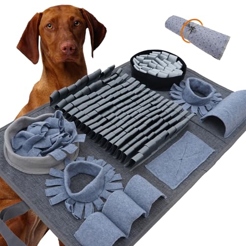 Dog Sniffing Mat, Interactive Dog Puzzle Toy, Stress Relief, Enriches Feeding Games The Sniffing mat Helps Slow Down Eating Speed and Keeps Dogs Busy - color: Silver-gray