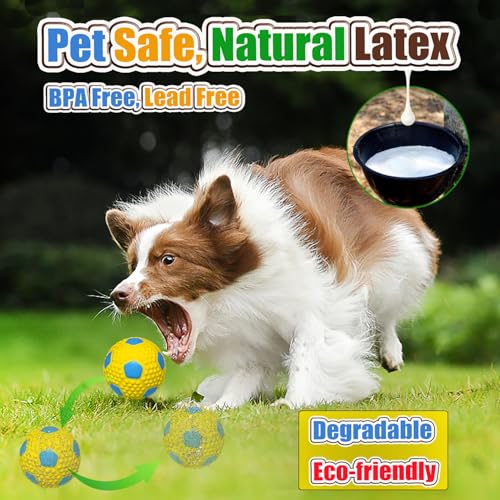 HOLYSTEED Squeaky Dog Toys for Medium Dogs, 2.6" Round Latex Soccer Balls - size: 2.6'' for M/L