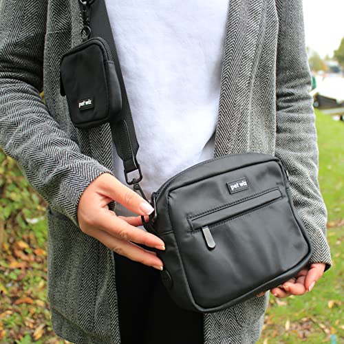 pet wiz Dog Walking Bag with Adjustable Strap - color: Black