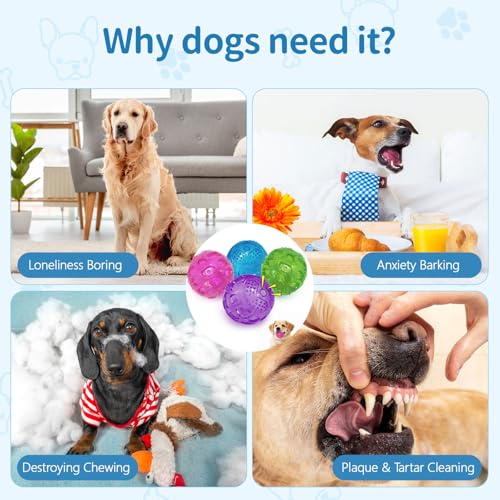 RICHIE Ultra Durable Squeaky Dog Balls 3 Inch for Large Medium Dogs, Tough Chew Toys for Aggressive Chewers, Floating Fetch Balls for Pool Play, Teeth Cleaning Dog Toys 3 Pack Red + Red + Purple - color: Red + Red + Purple