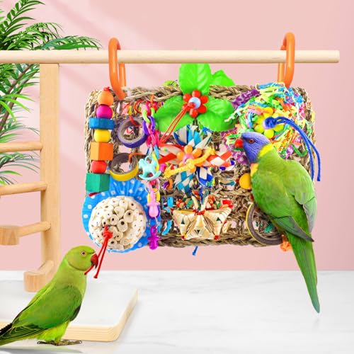 KATUMO Parrot Toys, Large Bird Wall Mat Toys for Parakeet Conure Budgie - color: White
