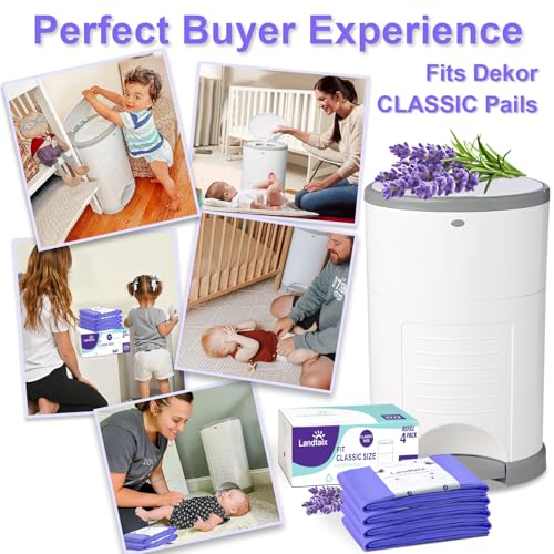 Diaper Pail Refill Bags Fits Dekor Classic 4 Pack for 2772 Diapers - size: 1 Count (Pack of 4)