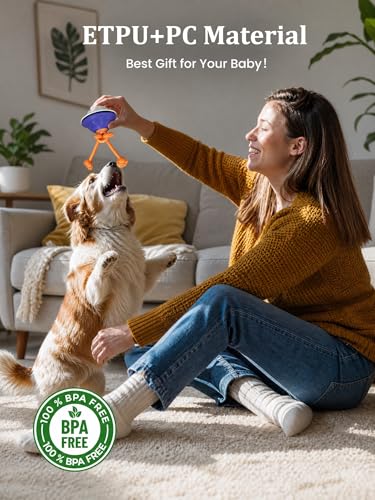 Interactive Dog Toy, 3 Play Modes Smart Moving Bouncing Dogs Ball with Rope - color: Orange-1