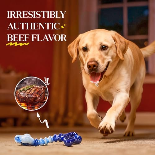 Kseroo 2-Pack Indestructible Dog Toys for Aggressive Chewers 25-75lbs - color: Purple & Blue