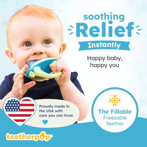 Fillable Freezer Teethers for Babies – Made in USA Teething Pacifier - color: BlueLime, size: 1 Pack