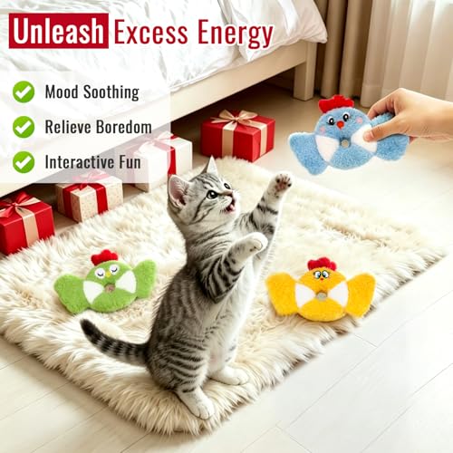 Retro Shaw Catnip Kitten Toys Pack of 3, Cat Toy Bird for Indoor Adult Cats