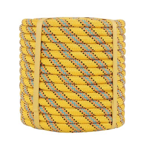 Arborist Rope Climbing Rope(1/2in x 100ft) 48 Strands Tree Rope for Climbing Tree Swing Pulling Sailing - size: 1/2 x 100ft, style: Yellow