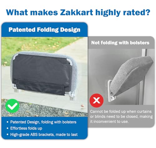 Zakkart Foldable Cat Hammock for Window (White Bolster Bed, Medium) - color: White Bolster Bed, size: Medium