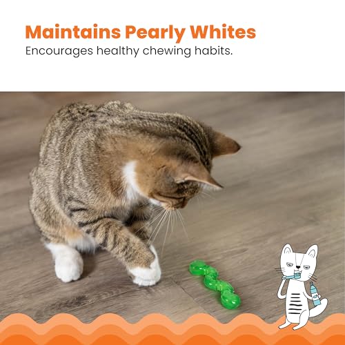 Catstages OrkaKat Wiggle Worm Dental Cat Chew Toy with Catnip, 3.8"