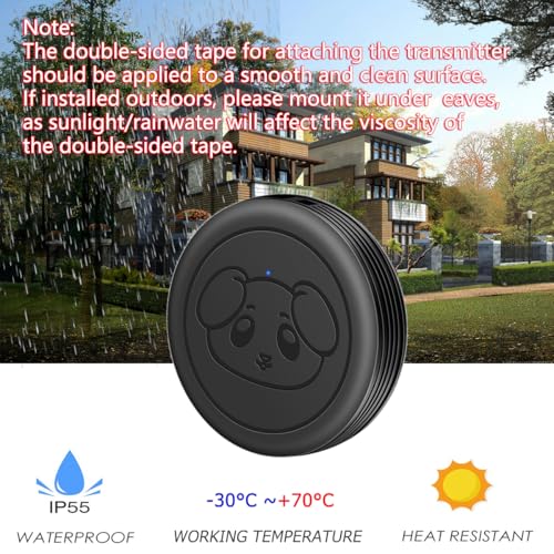 Dog Door Bell, Wireless Doggie Doorbells for Potty Training, Door Bell for Dogs to Go Outside, Dog Bells (Black, 1 Receiver + 1 Transmitter) - color: Black, size: 1 Receiver + 1 Transmitter